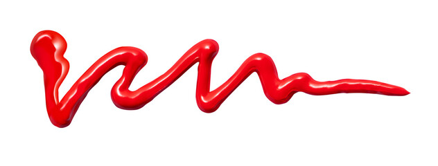 チューブから絞り出された赤い絵の具