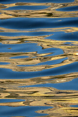 abstract nature background, water surface with waves at sunset