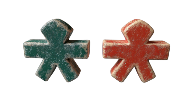 Green check mark and red cross sign highlighted on a white background - Powered by Adobe