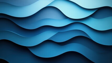 Fototapeta premium Abstract Blue Waves Layered Background for Creative Designs