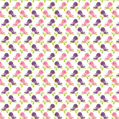 Bird vector animal seamless repeat pattern design background, gift wrap paper