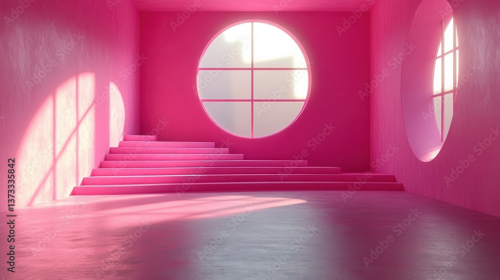 Poster pink studio and blank space background with presentation backdrops gradient of light and pink room f