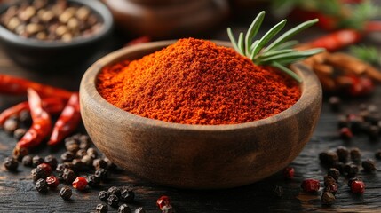 powdered form of red pepper used in meat chicken fish and vegetable dishes it has a spicy taste