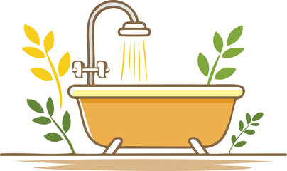 illustration of a shower in the bathroom Simply illustrate bathroom simple illustrations.