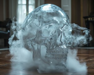 Glass Skull with Smoke, and Luxury Interior.