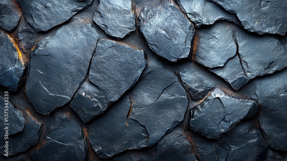 Poster rugged dark shale rock texture abstract natural pattern rough black gray stone background 3d render 