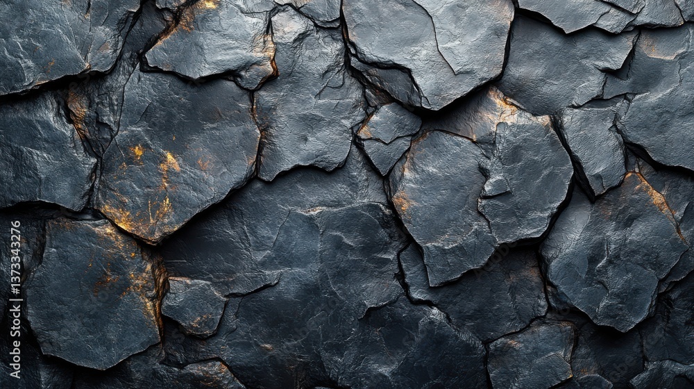 Poster rugged dark shale rock texture abstract natural pattern rough black gray stone background 3d render 