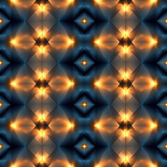Glowing geometric pattern with sharp electric diamond shapes in seamless design