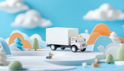 Miniature Truck Delivery Scene