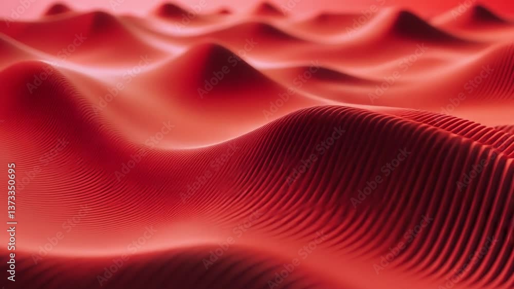 Poster captivating red waves dynamic landscape of flowing texture and movement, showcasing visual beauty of