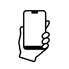 スマホを操作する手のアイコン_ベクターイラスト
