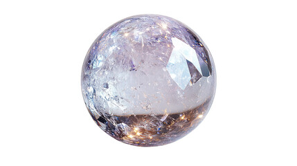 Glass crystal ball on a white background