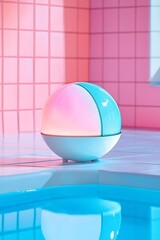 Modern Lamp Poolside Scene