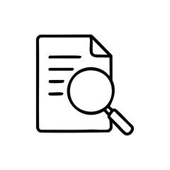 Document Search Icon with Magnifying Glass