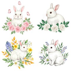 set of easter rabbits