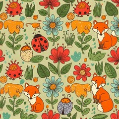 seamless pattern with flowers
