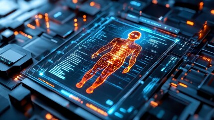 Obraz premium Digital Human Body Scan, Futuristic Tech - Futuristic Technology: T.