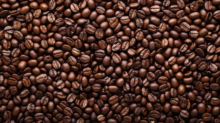 Fototapeta premium Close-up of roasted coffee beans texture