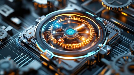 Futuristic Tech Gears & Mechanism - Abstract Technology