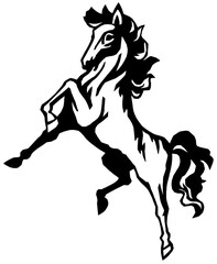 飛び跳ねる馬の切り絵