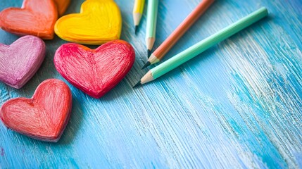 Valentine card with a handwritten message and cheerful colors that make hearts smile