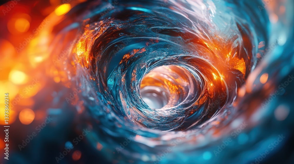 Aufkleber dynamic abstract spiral, where the layers twist and expand, creating a visually striking, energetic 