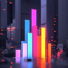 Neon Charts Cityscape