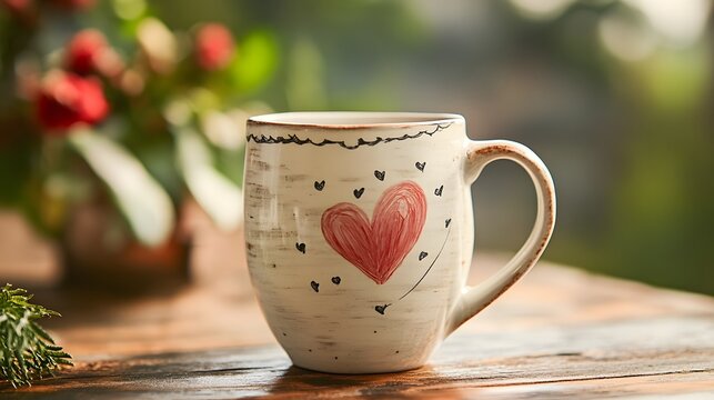 Close-up of a personalized mug with a heartfelt message gifted to a dear friend