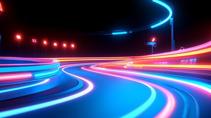 Neon Race Track Night Lightspeed.