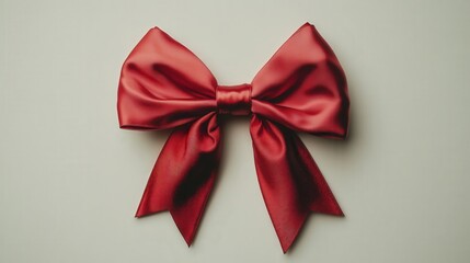 satin ribbon, positioned boldly against a white backdrop for festive charm