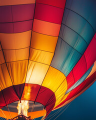 Fototapeta premium Colorful hot air balloon against clear blue sky