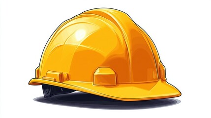 yellow safety hat isolated,cartoon illustration style