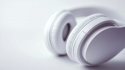 white Bluetooth headphones with a matte finish, elegantly displayed against a white backdrop.
