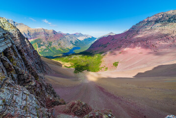 Red Mountainside In Glacier National Park