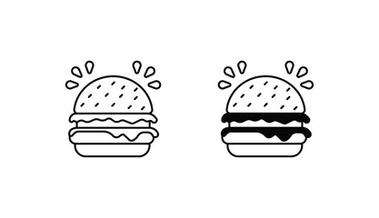 Hot Burger icon design with white background stock illustration