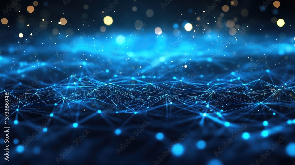 Poster futuristic digital connections and glowing lines symbolizing technology integration in smart systems