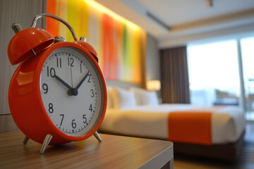 Naklejka premium Red Bell Alarm Clock