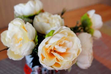 Bright flowers in a vase