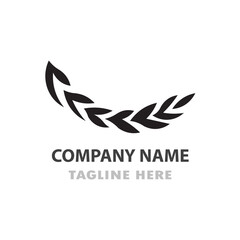 Ornate, stylized leaf wreath logo