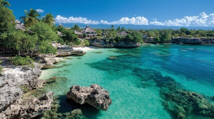 Tranquil Tropical Beach  Caribbean Island Paradise