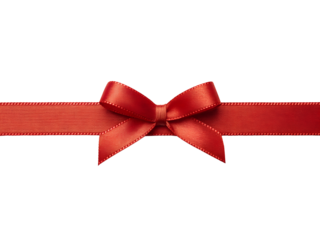 Elegant Red Silk Ribbon with Bow on a Striking transparent Background

