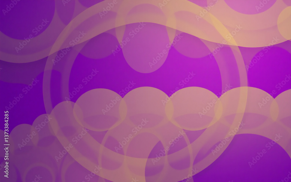 Poster overlapping translucent yellow circles on a vibrant purple backdrop create a dynamic, abstract desig