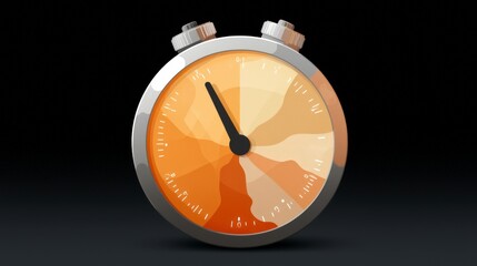 Modern Orange   Silver Stopwatch App Icon  Time Lapse  Speed Control  Timer   Graphic Desi
