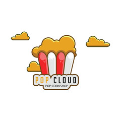 Popcorn shop logo with clouds