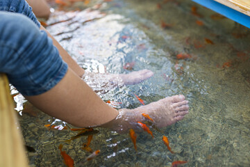 Outdoor Fish Foot Bath Spa Treatment for Relaxation and Care