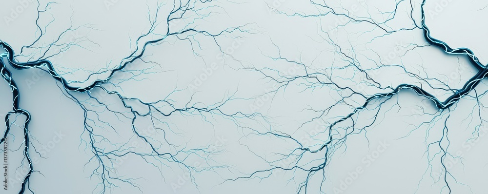 Poster a digital illustration depicting intricate, branching patterns resembling electrical circuits or neu