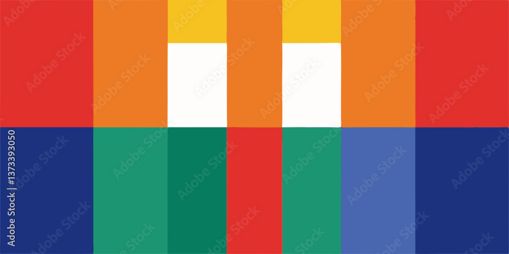 Poster vector flat design color blocking pattern design