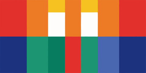 vector flat design color blocking pattern design