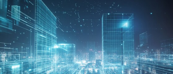 Scientists optimizing AI powered energy efficient building systems, advanced construction site with real-time temperature and lighting control, High-tech style
