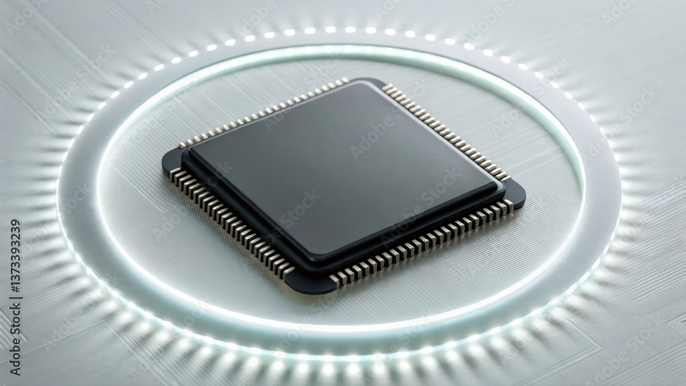 Aufkleber a premium designed microprocessor ai chip encircled by a glowing light showcasing advanced tech